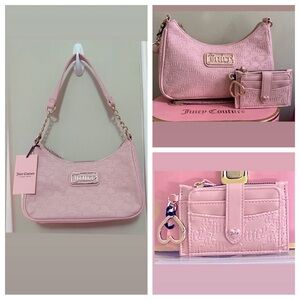 2 Piece Set-Juicy Couture Pink Diamond Shoulder Bag & Wallet